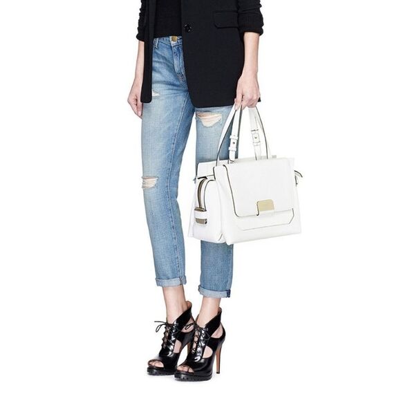 Stuart Weitzman Eastside Structured Satchel Crossbody Tote Magenta Fuchsia Pink - Picture 15 of 15